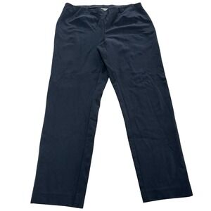 J. Jill Pants Womens Large Tall Black Blue Ponte Slim Leg Viscose Nylon Spandex